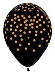 11" Black with Gold Confetti (50ct) - Sempertex