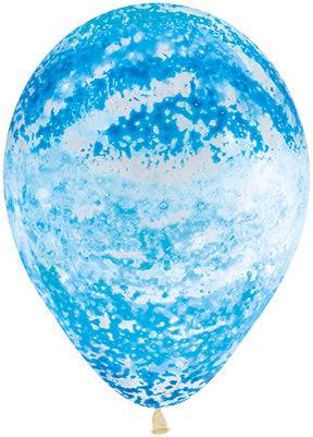 11” Blue/Clear Graffiti Sky (50ct) - Sempertex