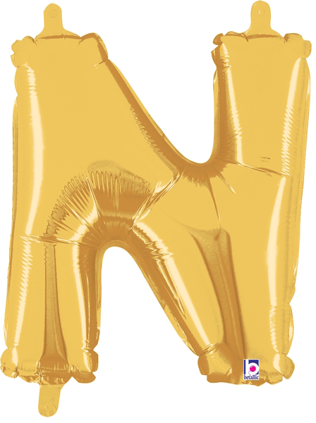 14" Megaloon Jr. Letter N - Gold (5ct)