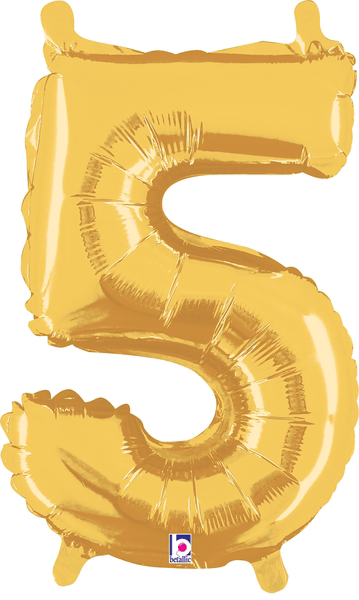 14" Megaloon Jr. Number 5 - Gold (5ct)
