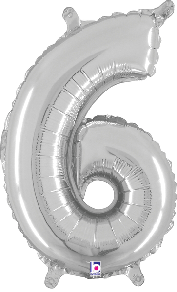 14" Megaloon Jr. Number 6 - Silver (5ct)