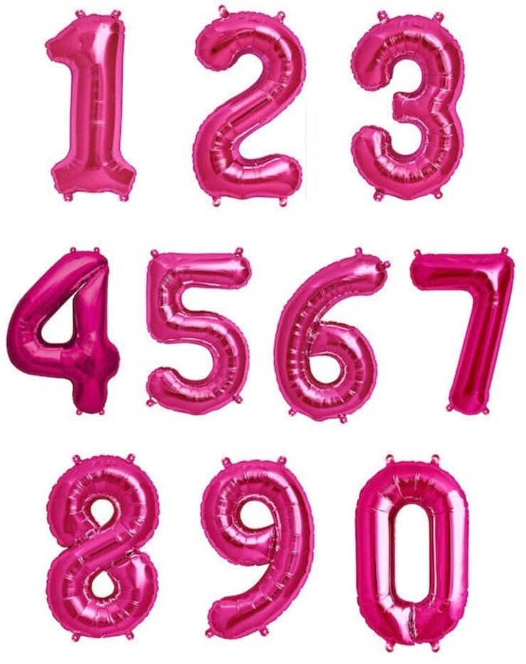 16" Balloon Numbers - Magenta - Party America