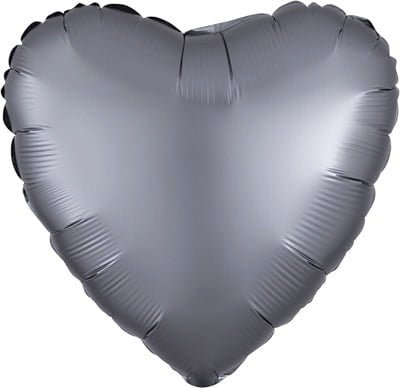 17" Heart - Satin Luxe Graphite (4ct)