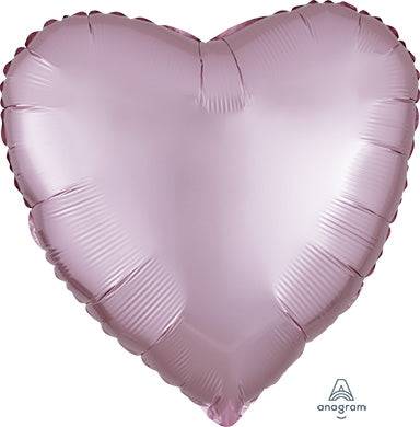 17" Satin Luxe Heart - Pastel Pink (20ct)