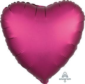 17" Satin Luxe Heart - Pomegranate (20ct)