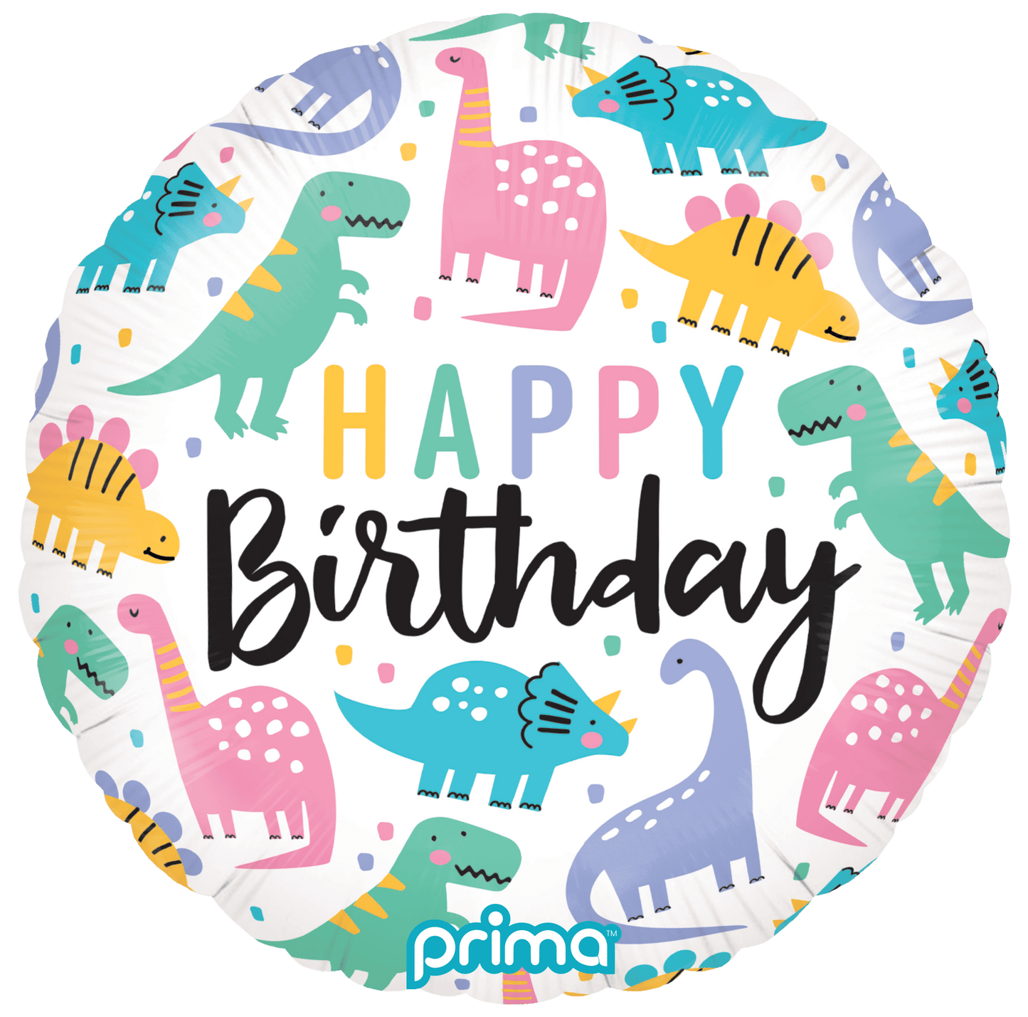 18" Birthday Colorful Dinos
