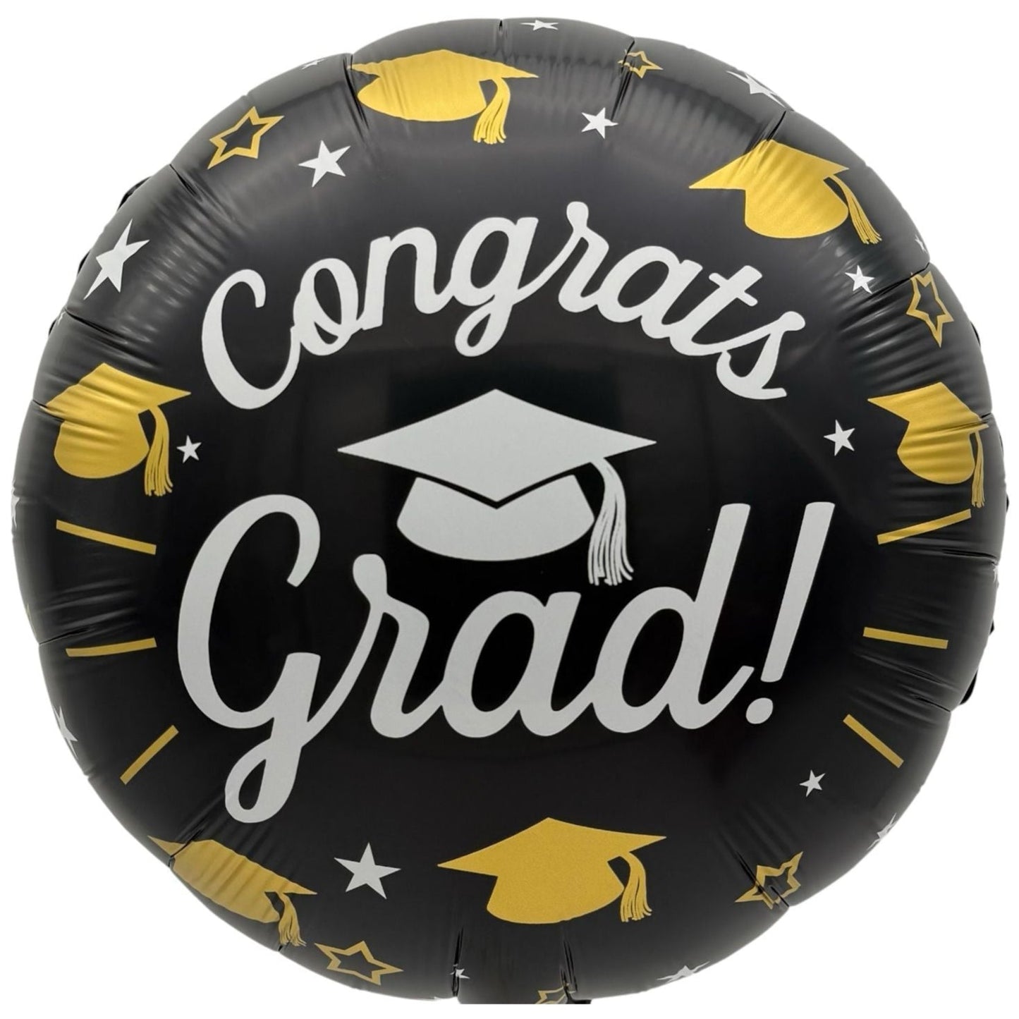 18" Congrats Grad! Black Cap With Stars - 50ct - Party America