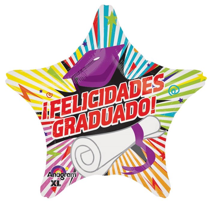18" Felicidades Graduado Stripes