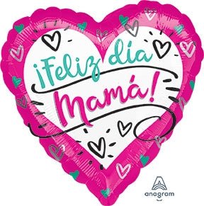 18" Feliz Dia Mama Hearts (10ct)