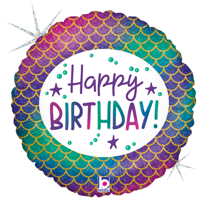 18" Glitter Mermaid Birthday - Betallic