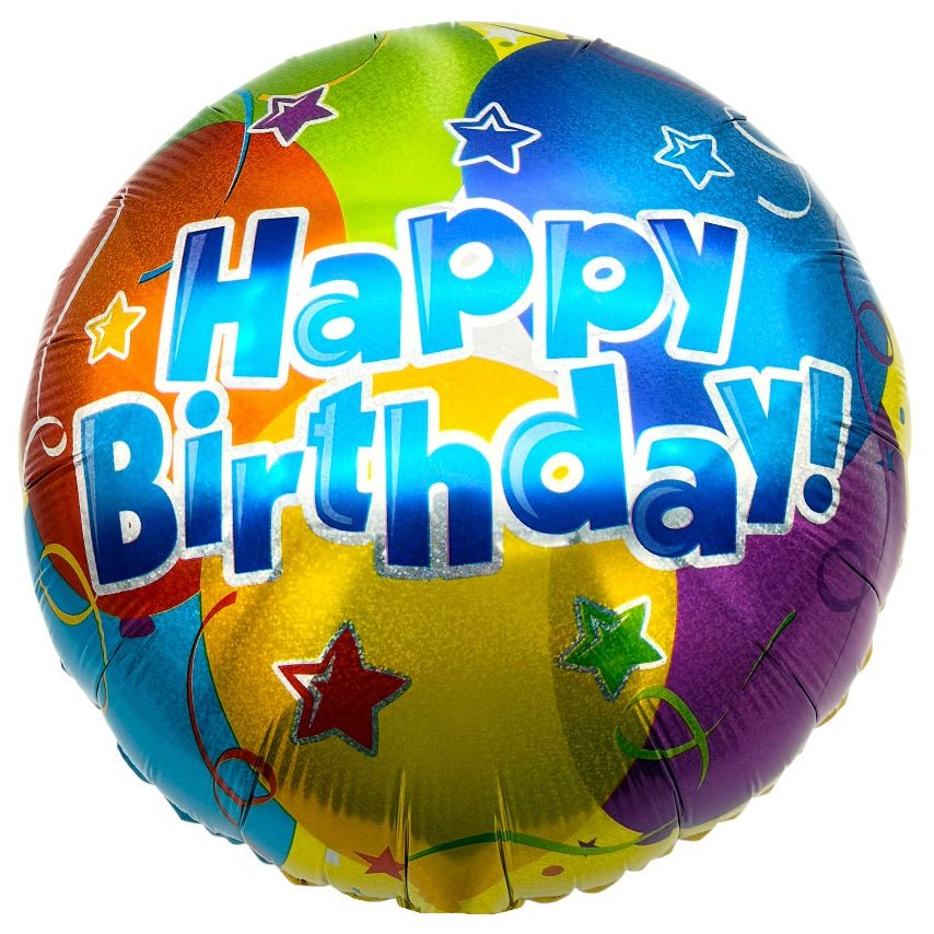 18" Happy Birthday - Rainbow Balloons - 20ct - Party America