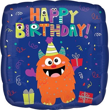 18" Happy Little Monster Birthday (25ct)
