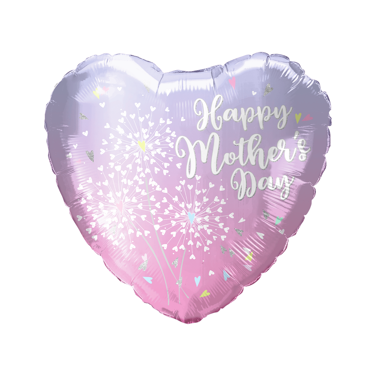 18" Happy Mother's Day Dandelions Heart - 50ct - Party America