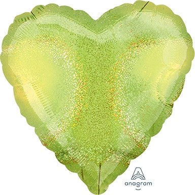 18" Heart - Lime Green Dazzler (10ct)