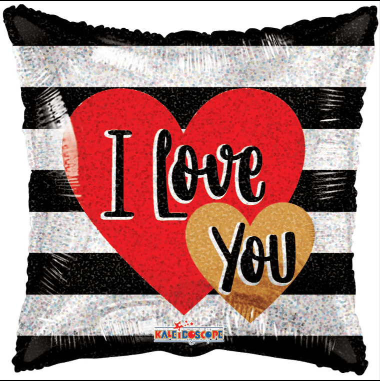 18" I Love You Hearts & Stripes