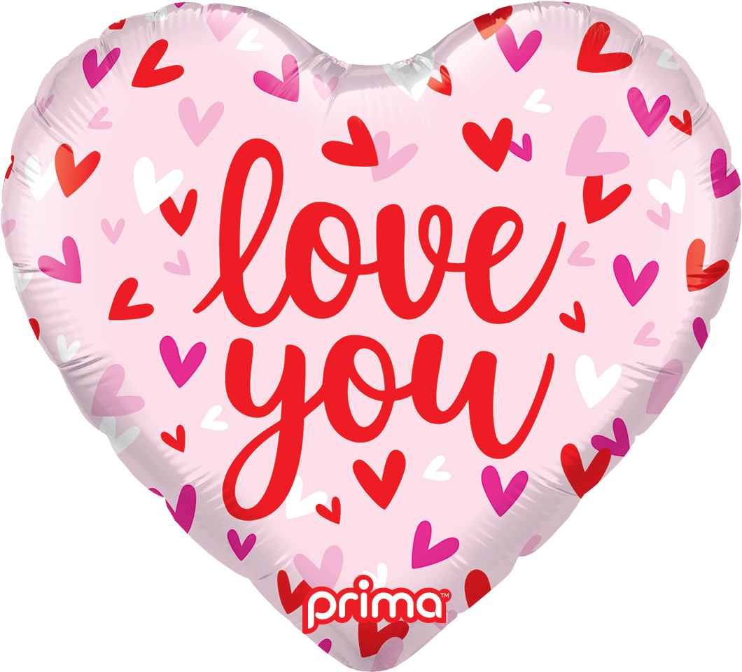 18" Love You Confetti Hearts