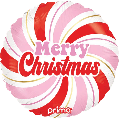 18" Merry Christmas Pink & Red Swirl