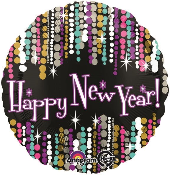 18" New Year Pizzazz Foil Balloon