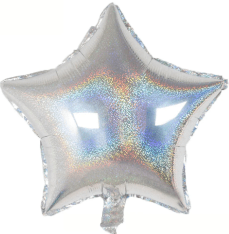 18" Silver Holographic Star - 20ct - Party America