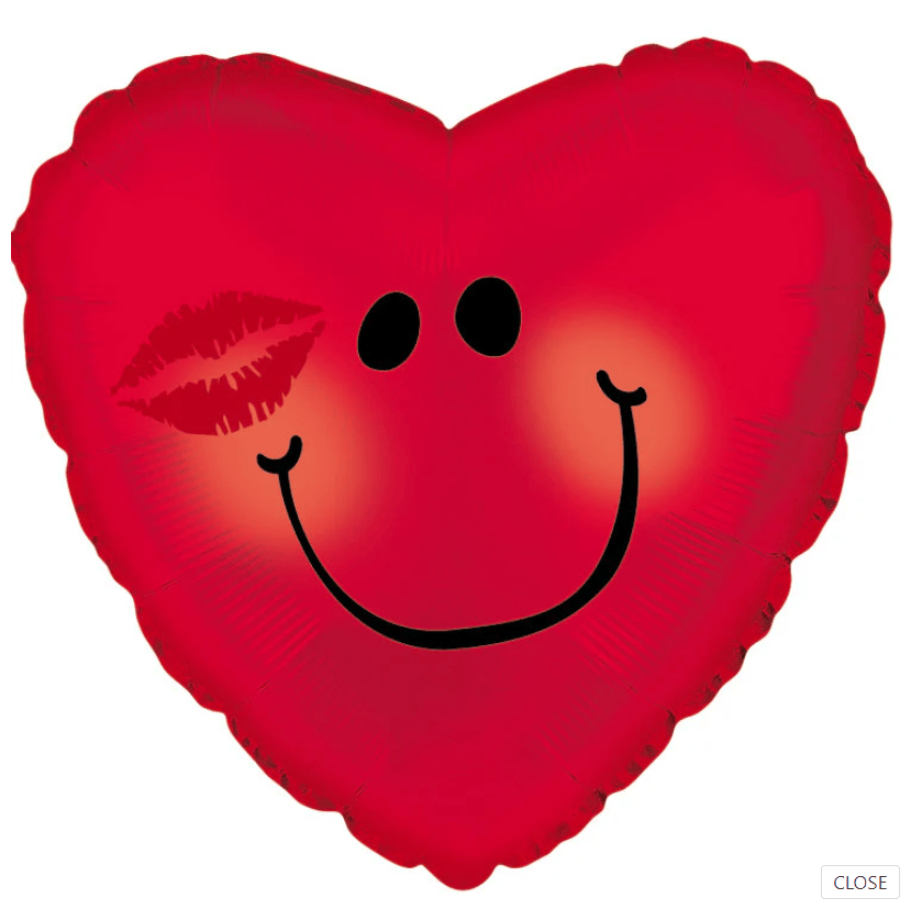 18" Smile Face with Kiss