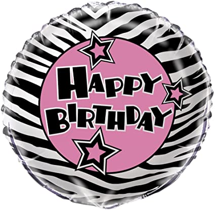 18" Zebra Passion Happy Birthday