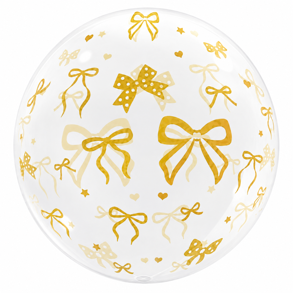 18" Clear Bobo - Ribbon & Bow Print