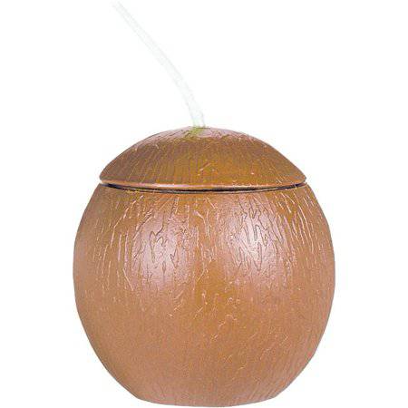 18oz Coconut Shaped Cup with Straw