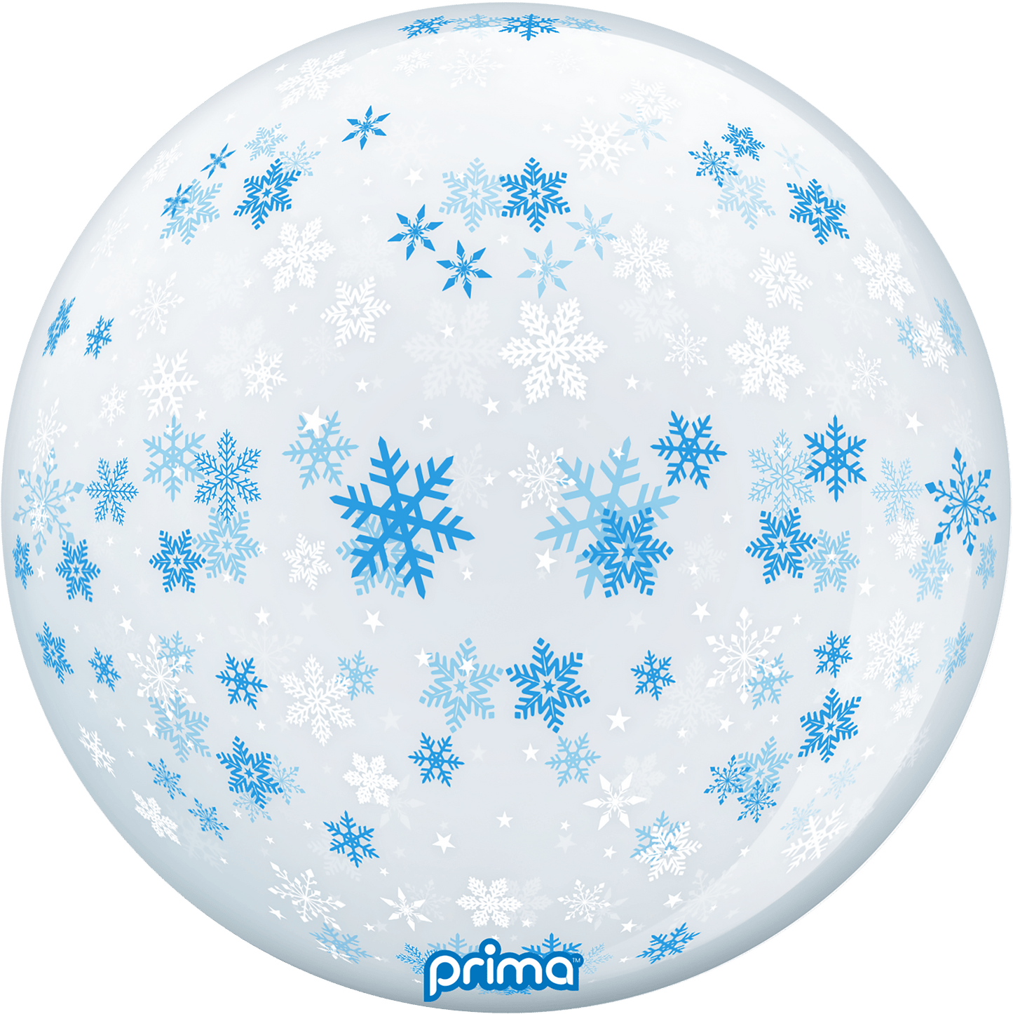 20" Blue & White Snowflakes Sphere