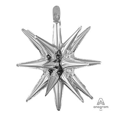 20" SILVER Magic Star - Foil Balloon - Air Fill ONLY