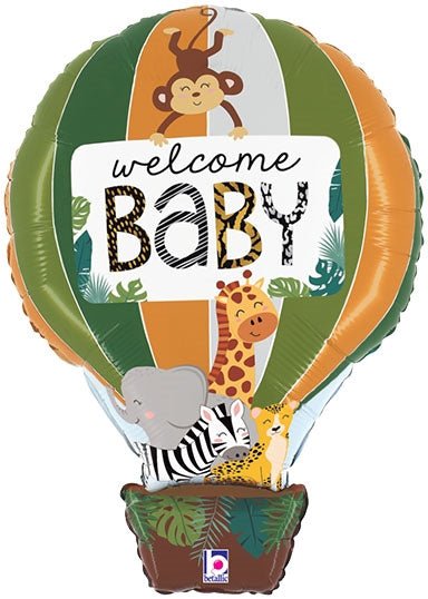 24" Jungle Animals Welcome Baby (Pkg) Foil Balloon
