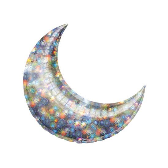 26" Cresent - Holo Fireworks (3ct)