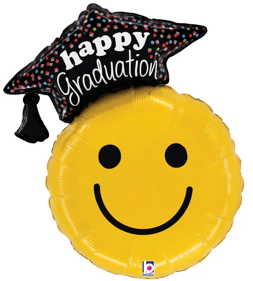 26" Happy Graduation Smiley - Betallic