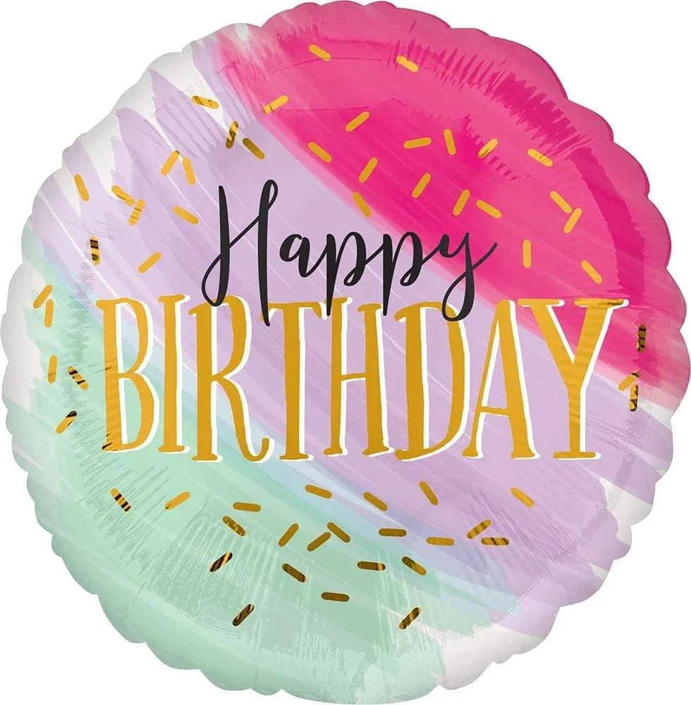 28" Pastel Watercolor Happy Birthday