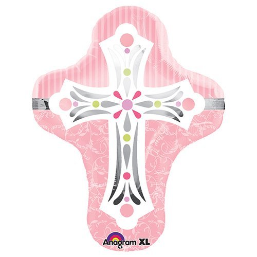 28" Pink Cross Foil Balloon (1 Count) - Anagram