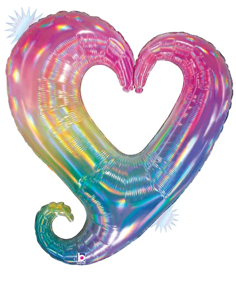 33" Chain of Hearts - Holographic Opal - Betallic