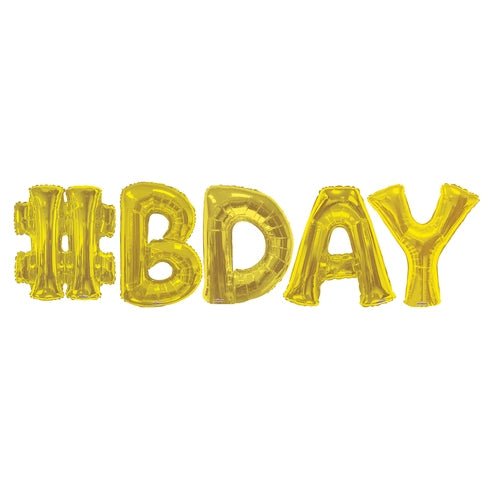 34" Gold #BDAY Phrase - Conver USA