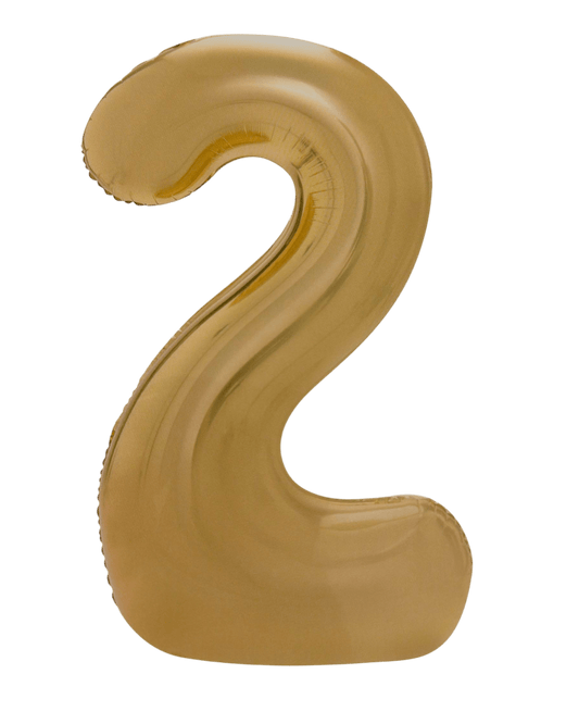 34" Balloon Numbers - Matte Gold