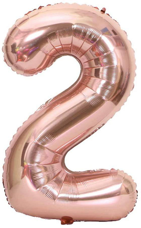 34" Balloon Numbers - Rose Gold Conver USA