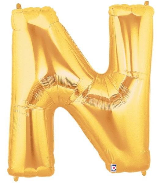 34" Megaloon Letter N - Gold