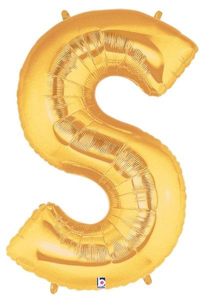 34" Megaloon Letter S - Gold