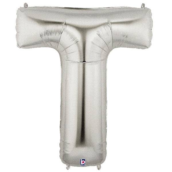 34" Megaloon Letter T - Silver
