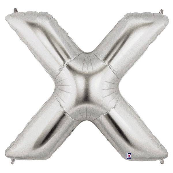 34" Megaloon Letter X - Silver