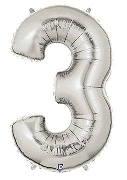 34" Megaloon Number 3 - Silver