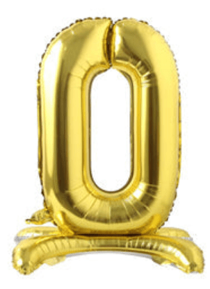 34" Standing Number Balloon - Gold