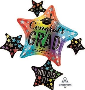 35" Colorful Grad Cluster