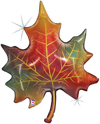 35" Glitter Fall Leaf - Holographic (5ct)
