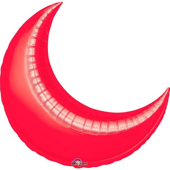 35" RED CRESCENT Foil Balloon - Package of 3