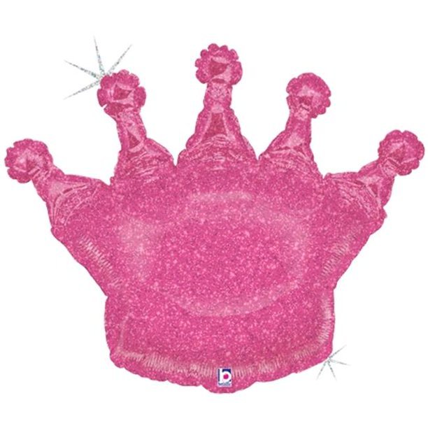 36" Foil Balloon - Glittering Pink Crown