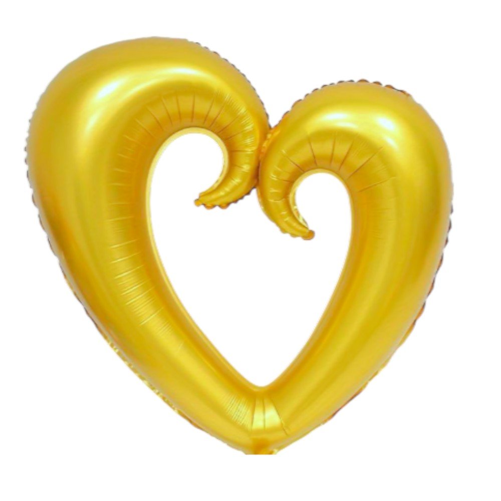 36" Hollow Hook Heart - Gold (3ct)