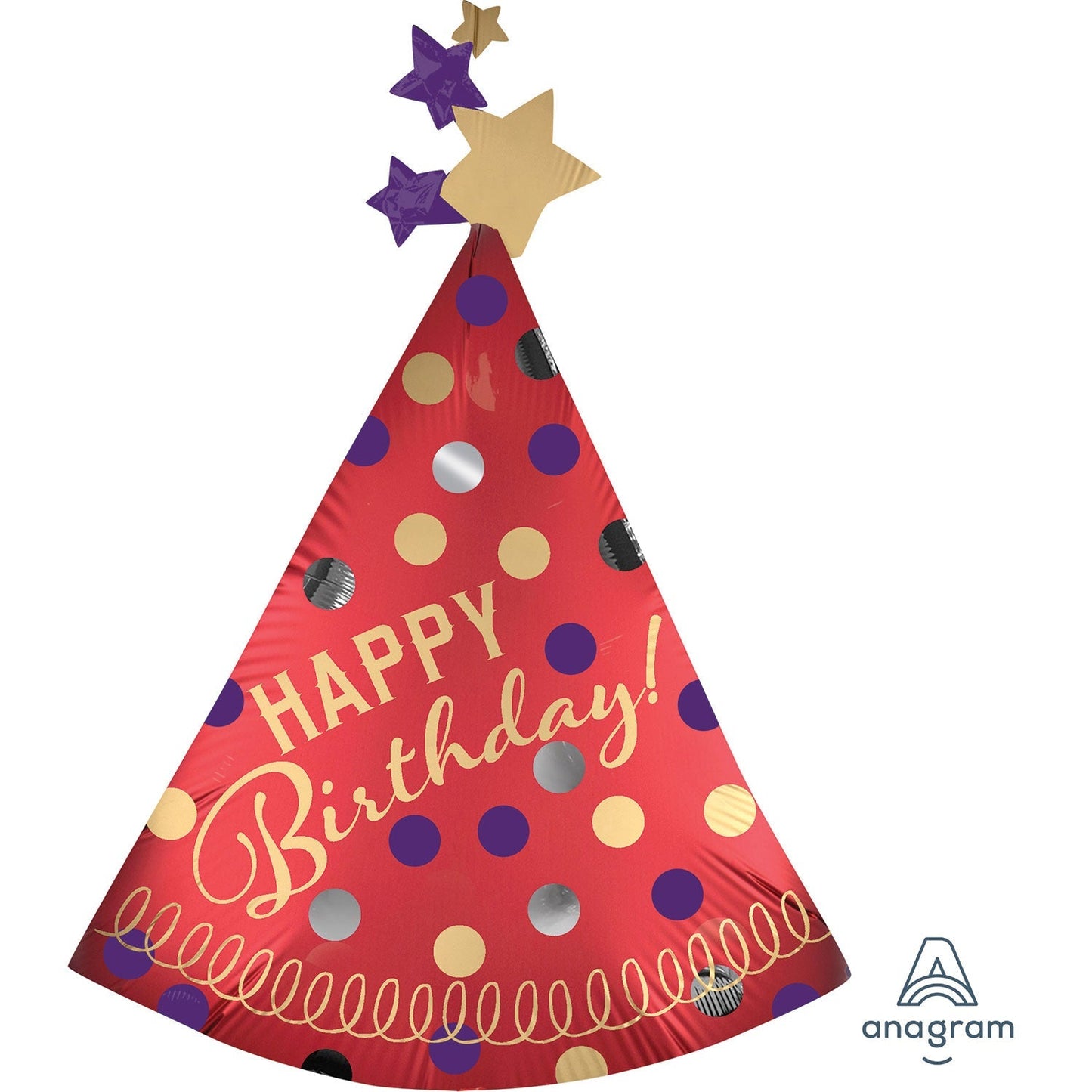 36" Red Satin Birthday Party Hat (5ct)